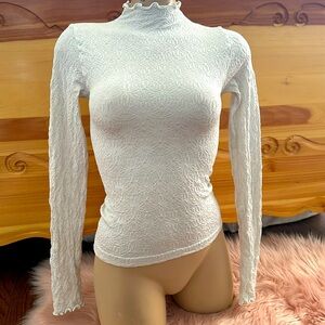 Intimately Free People White Mock Meck Top